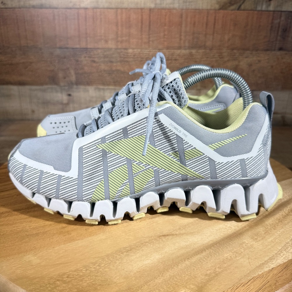 Reebok ZigWild TR 6 Sneakers Womens 8 Grey Yellow ZigTech Trail Running Shoes